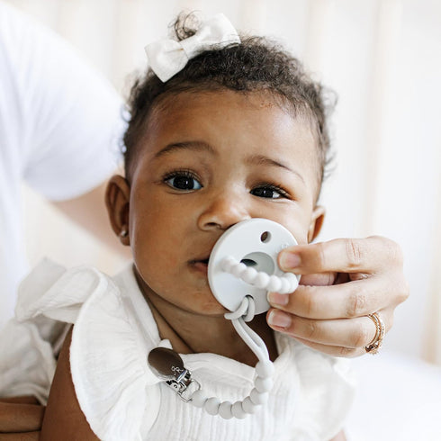 Ryan & Rose Cutie PAT Pacifier Teether (Flat, Grey)...