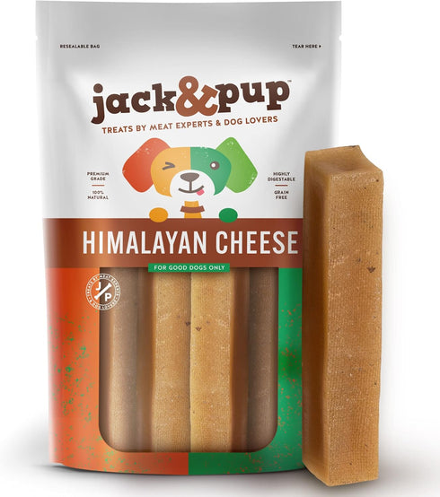 Jack&Pup Yak Cheese Himalayan Dog Chews | Dog Yak Chews for Large Dogs Aggressive Chewers | Hard Yak Cheese Stick (9oz, 3 Pack)...