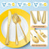 12-Piece Gold Kids Silverware, E-far Stainless Steel Toddler Kids Utensils Safe for Preschooler/Children, Includes 4 Forks 4 Spoons 4 Knife, Sliml...