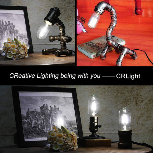 CRLight LED Tubular Bulb 4000K Daylight White, 30W Equivalent 300 Lumens, 2W Dimmable LED Filament Light Bulbs, E26 Base Antique Edison T45 Clear ...
