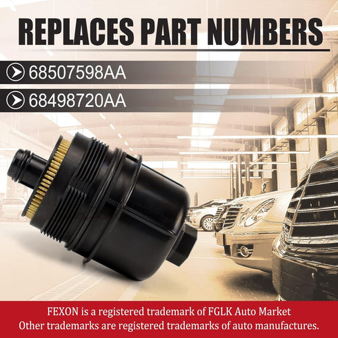 68507598AA Engine Oil Filter Replacement for 2020 2021 Ram 1500 Jeep Wrangler JL 68507598AA 3.0L Diesel...