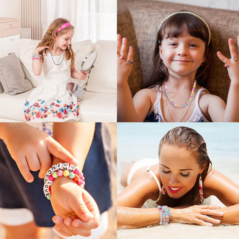 Peirich Jewelry Making Bead Kits, includes 44 Embroidery Floss with 3-Tier Organizer Storage Box with Threads, Over 4900 Beads for Friendship Brac...