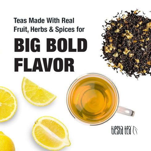 Tiesta Tea - Lemon Black Tea, Loose Leaf, Lemon Citrus Black, Premium Blend, High Caffeinated, Makes Hot or Iced, Brews Up to 25 Cups, 2 Ounce Res...