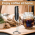 YSSOA Electric Milk Frother Handheld with Stainless Steel Stand Battery Operated Whisk Drink Mixer for Coffee, Frappe, Latte, Matcha, Hot Chocolat...
