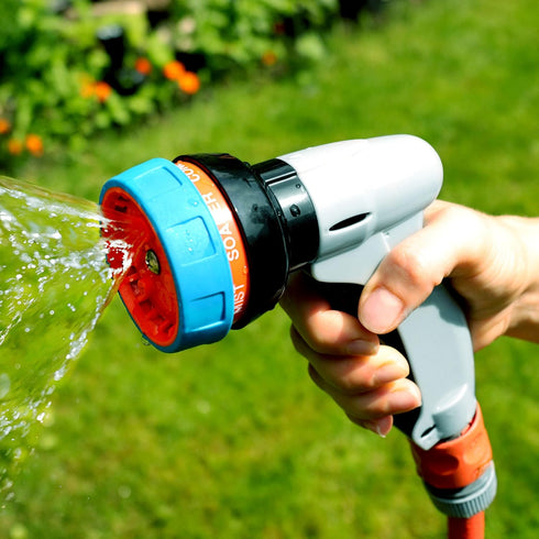 GRÜNTEK Garden Hose Nozzle, Water Spray Gun: 7 Spray Nozzle for Car washing and cleaning or Watering Flowers Lawn and Garden...