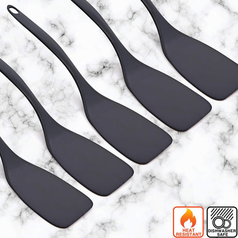 Ram-Pro Melamine Hard Plastic Turner Heat-Resistant Rubber Kitchen Spatulas Heavy Duty Kitchen Utensils for Cooking Flipping Fish Pancake Eggs Mel...