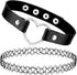 BodyJ4You Tattoo Choker Leather Necklace Layered Set - 90s Choker Necklace 2000s Vintage Collar Necklace - Goth Punk Rock Anime Cosplay - Women Te...