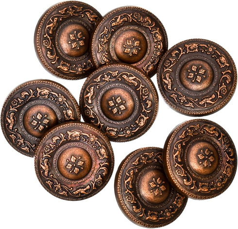 Mibo 8pcs ABS Metal Plated Shank Button - 32L(20mm) - Baroque Renaissance Pattern - Antique Copper...