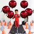 KatchOn, Huge Metallic Red Balloons - 22 Inch, Pack of 6 | Round 4D Mylar Balloon for Red Party Decorations | Burgandy Balloons for Birthday, Anni...