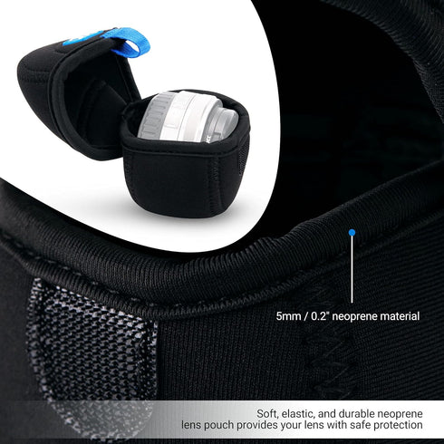 JJC Neoprene Mirrorless Lens Pouch Bag Compact Case Protector for Canon EF-M 22mm Sony E 16-50mm SELP1650 Fuji XF 27mm F2.8 18mm F2 Nikon Z 16-50m...