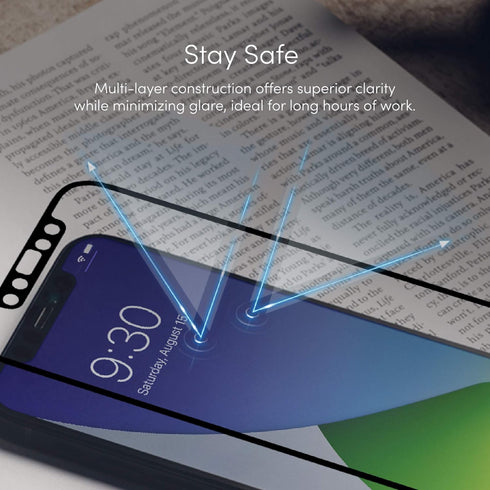 Moshi iVisor AG Matte Screen Protector Compatible with iPhone 12 Mini Screen Protector, Edge-to-Edge, Anti-glare, Easy Install, Bubble-proof, for ...