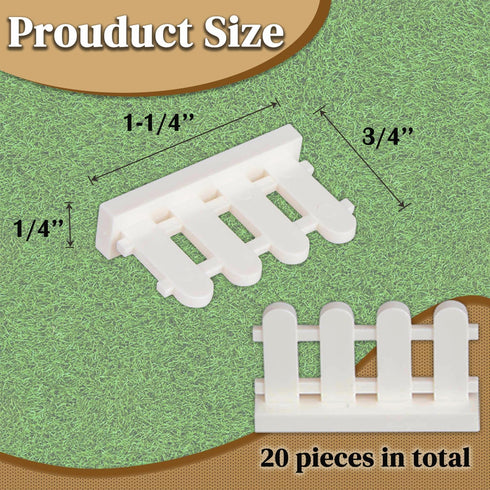 Fence Building Block Set, 20 Pieces Building Accessories for Garden Trees/Flowers/Farm Animal, Compatible with Classic Building Bricks (Cream Colo...