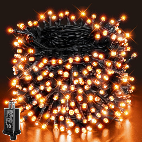 66 FT 200 LED Halloween Lights, Orange Outdoor String Lights with 8 Lighting Modes, Waterproof Fairy Lights for Christmas Outdoor Party Yard Garde...