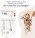 Boxy Concepts 2-Pack Necklace Organizer & Jewelry Storage - 10.5 in x 1.5 in White Wall-Mount Hanging Jewelry Organizer - 10 Hooks for Necklaces, ...