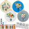 LOMOHOO 4 Sets Flower Embroidery Kit for Beginners, Needlepoint Stamped Cross Stitch Starter Kits, Stitch Learning DIY Kit with Cut Flower Pattern...