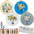 LOMOHOO 4 Sets Flower Embroidery Kit for Beginners, Needlepoint Stamped Cross Stitch Starter Kits, Stitch Learning DIY Kit with Cut Flower Pattern...