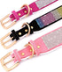 Didog Rhinestone Dog Collar with Soft Lining, Sparkling Crystal Diamond Girl Dog Collars with Soft Warm Pad for Medium Large Dogs, Pink, M...