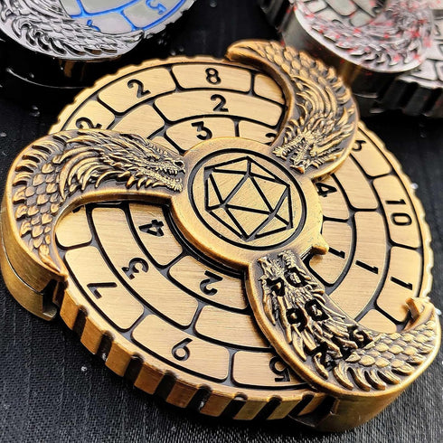 7-in-1 Fidget Spinner DND Dice Set, Rotate Metal Fingertip Gyro Rotate Dungeons and Dragons DND Compass Dice, Cool RPG Role Playing Table Game Dic...