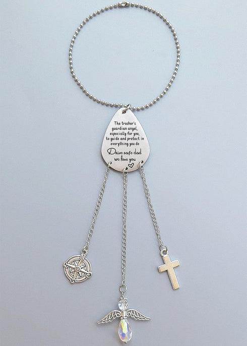 Truck Driver Car Hanging Gifts Trucker's Prayer Rear View Mirror Charm Gift for Truck Drivers Husband Dad...
