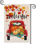 Fall Welcome Garden Flags for Outside,Truck with Pumpkins Maple Leaves,Harvest Decorative Farmhouse Flag for Patch,12.5 x 18 Inch Double Sided,Sma...