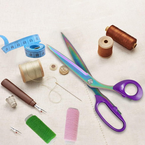 Fabric Scissors, Yelia Professional Tailor Scissors, Multifunctional Ultra-Sharp Titanium Coating Sewing Scissor, Stainless Steel Clothing Scissor...