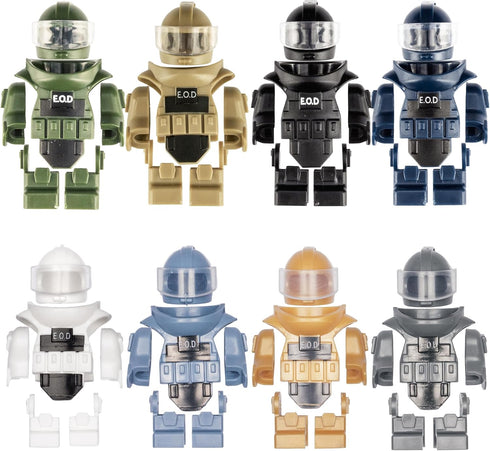 Toy Soldiers Figures Black Bomb Disposal Suit Armor E.O.D Suit Toys Military Equipment Custom Minifigure Compatible with Mini Figure of Major Bran...
