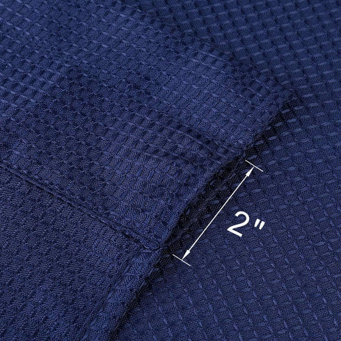 Tier Curtains,Waffle Weave Textured Tailored Short Curtains for Bathroom Waterproof Window Covering Kitchen Cafe Curtains - 30" x 45", Navy Blue, ...