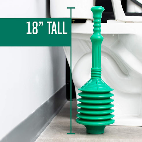 JS Jackson Supplies Professional Bellows Accordion Toilet Plunger, High Pressure Thrust Removes Heavy Duty Clogs from Clogged Bathroom Toilets, Al...