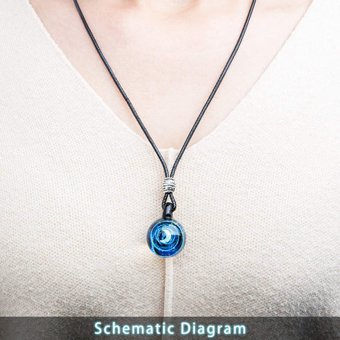 Original Galaxy Pendant Necklace, Universe Glass, Space Cosmos Design,Birthday Art Japan Handmade Craftsman...