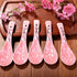 Japanese Soup Spoons Set of 5, Pink Ceramic Spoon for Soup, Ramen, Pho, Gravy, Cake, Oatmeal, Chaos, Dumplings,Salad...
