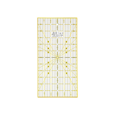Elan Patchwork Ruler, Quilting Rulers, Imperial Ruler, Acrylic Ruler, Sewing Ruler for Quilting Supplies, Patchwork Square, Transparent Ruler, Qui...