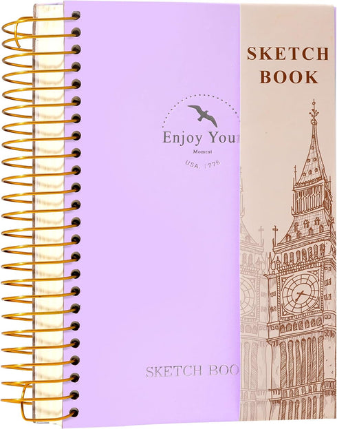 Hardcover Sketchbook for Drawing 120 Sheets 5x7 Spiral Sketch Book for Women Men Kids Adults with 68lb 100gsm Smooth Paper A5 Sketch Pad for Drawi...