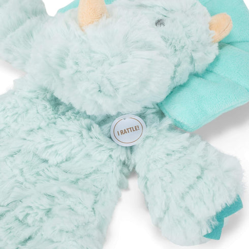 Darcy Dinosaur Aqua Blue Children's Plush Rattle Blankie...
