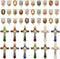 24Pcs/12Set Saint Benedict Rosary Cross and Centre Medal Charms Alloy Religion Enamel Virgin Mary Charm Pendant For Diy Jewelry Making Kit Supplie...