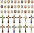 24Pcs/12Set Saint Benedict Rosary Cross and Centre Medal Charms Alloy Religion Enamel Virgin Mary Charm Pendant For Diy Jewelry Making Kit Supplie...