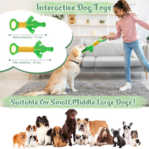 Large Dog Toys, Plush Squeaky Dog Toy with Crinkle Paper and Tug of War Handle, Interactive Puppy Toys for Small, Medium and Large Dogs...