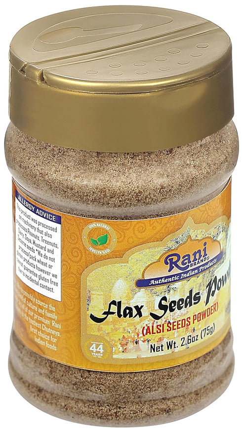 Rani Flax Seeds Powder (Alsi, Linum usitatissimum) 2.6oz (75g) PET Jar ~ All Natural | Gluten Friendly | Non-GMO | Vegan | Kosher | Indian Origin...