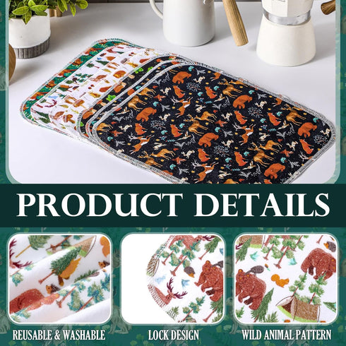 30 Pcs Reusable Paper Towel Paperless Towel with Cardboard Roll Reusable Cloth Paper Towel for Kitchen Washable Napkins Fit on All Holder Towel Ro...