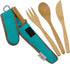 Reusable Bamboo Travel Utensils with rePETe Carrying Case & Carabiner Clip | Bamboo Utensils | Eco Friendly | Agave (Pack of 2)...