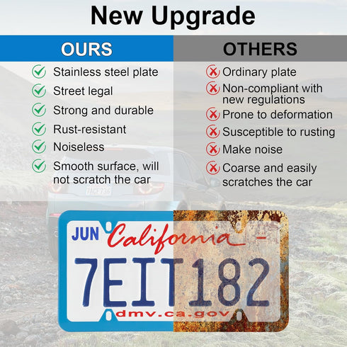 LivTee 4 Holes Stainless Steel License Plate Frames, 2 PCS Car Licence Plate Covers, Automotive Exterior Accessories Slim Design with Bolts Washer...