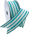 Morex Ribbon Wired Linen Spring Cabana Stripes Ribbon, 1.5 inches by 10 Yards, Teal, 7579.40/10-342...