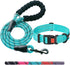 Heavy Duty Dog Leash - Comfortable Padded Handle, 5 ft Long - Dog Leashes for Small Medium Large Dogs (Leash+Collar M Neck 16"-20", Blue)...