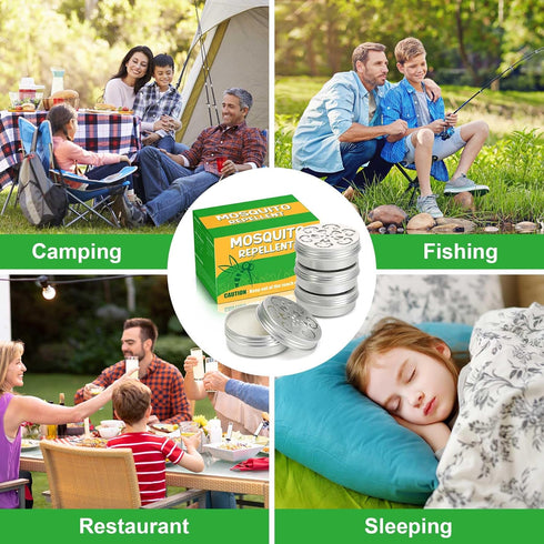 4 Pack Powerful Mosquito Repellent - Natural Deet Free Mosquito Repellent for Kids Adults Outdoor Patio Home Travel Camping Yard, Keep Mosquito Aw...