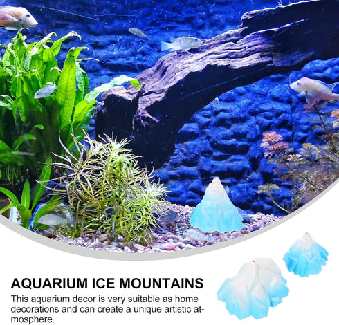 Ipetboom Aquarium Snow Mountain Decoration - 2PCS Iceberg Model Fish Tank Decoration - Iceberg Glacier Landscape Decoration Turtle Tank Accessorie...