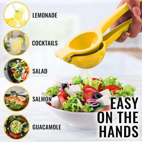 Zulay Kitchen Metal Lemon Squeezer - Handheld Lemon Juicer Squeezer - Easy to Use Citrus Juicer - Manual Press for Extracting the Most Juice Possi...
