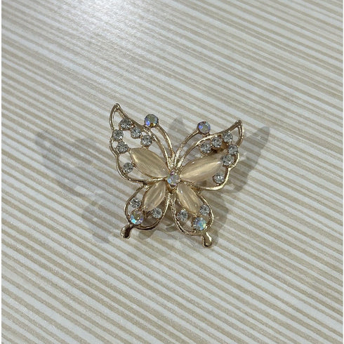 Women's Rhinestone Crystal Butterfly Brooch Pins Elegant Insect Scarf Shawl Corsage Clothing Accessories(Gold), 0.3527 Ounce...