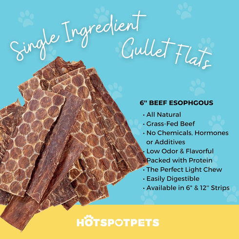 hotspot pets Beef Dog Treats Esophagus (6 Inches) - 100% Natural Healthy Chews for Dogs - Meat Jerky Snack with, All Natural from Grass Fed Cattle...