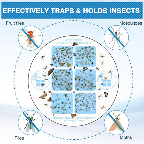 30 Pack Replacement Glue Cards DT152 Indoor Insect Trap and Killer, 3.4 Inch Indoor Mosquito Trap Refills Sticky Glue Pads...