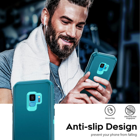 LeYi Compatible for Galaxy S9 Case, Samsung Galaxy S9 Case, 3 in 1 Full Body Shockproof Rubber Dustproof Rugged Defender Protection Case Samsung G...