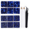 LPBeads 6400 Pieces Hotfix Rhinestones Sapphire Flat Back 5 Mixed Sizes Crystal Round Glass Gems with Tweezers and Picking Rhinestones Pen...
